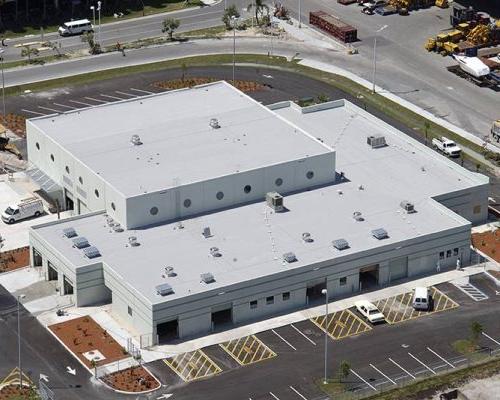 Arial photo of the seaport maintenance facility at the Port of Miami.
